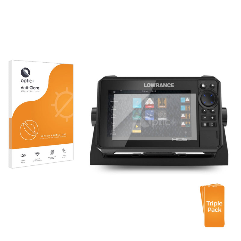 3pk Optic+ Anti-Glare Screen Protectors for Lowrance HDS Live 7 