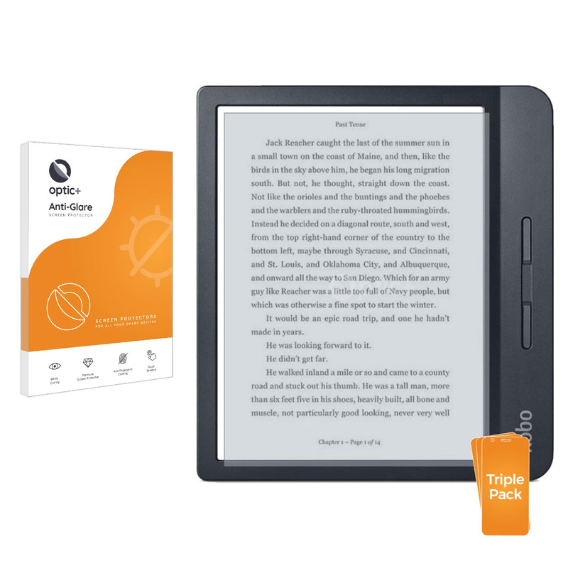 3pk Optic+ Anti-Glare Screen Protectors for Kobo Libra H2O