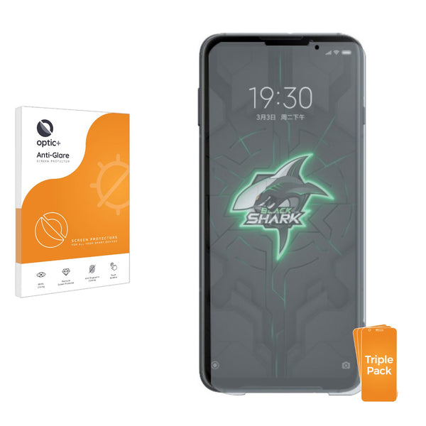 3pk Optic+ Anti-Glare Screen Protectors for Xiaomi Black Shark 3