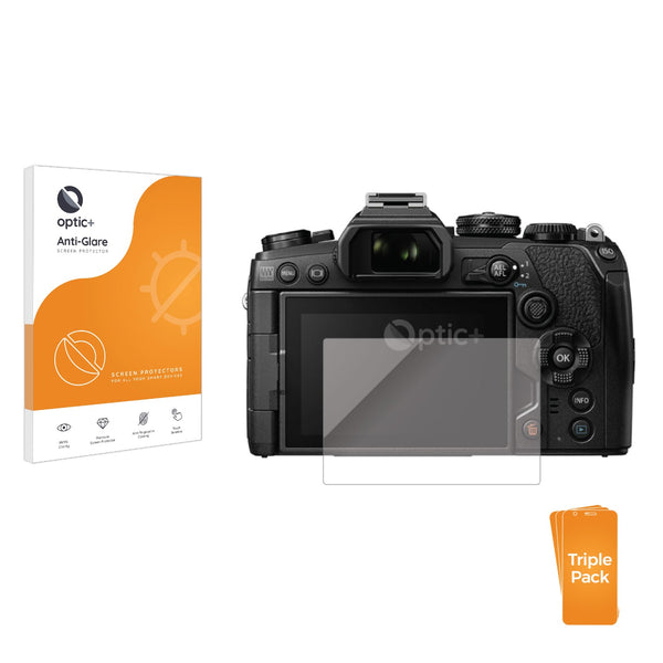 3pk Optic+ Anti-Glare Screen Protectors for Olympus OM-D E-M10 Mark III