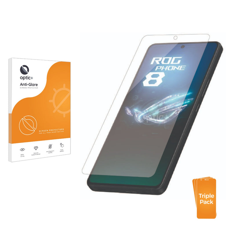 3pk Optic+ Anti-Glare Screen Protectors for ASUS ROG Phone 8