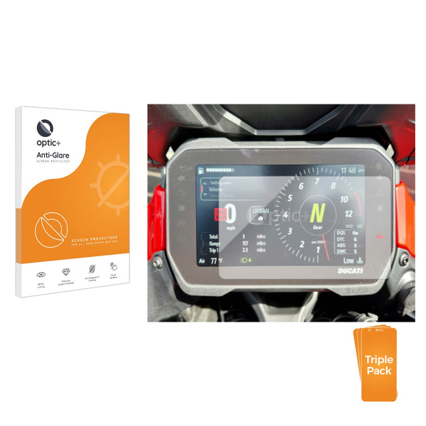 3pk Optic+ Anti-Glare Screen Protectors for Ducati Multistrada V4 Pikes Peak 2023