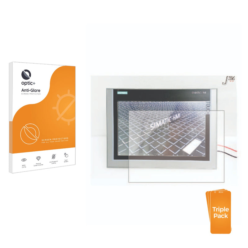 3pk Optic+ Anti-Glare Screen Protectors for Siemens Simatic TP1200 Comfort