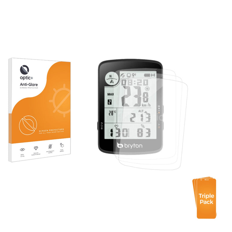 3-pack of Anti-Glare Screen Protectors for Bryton Rider S810