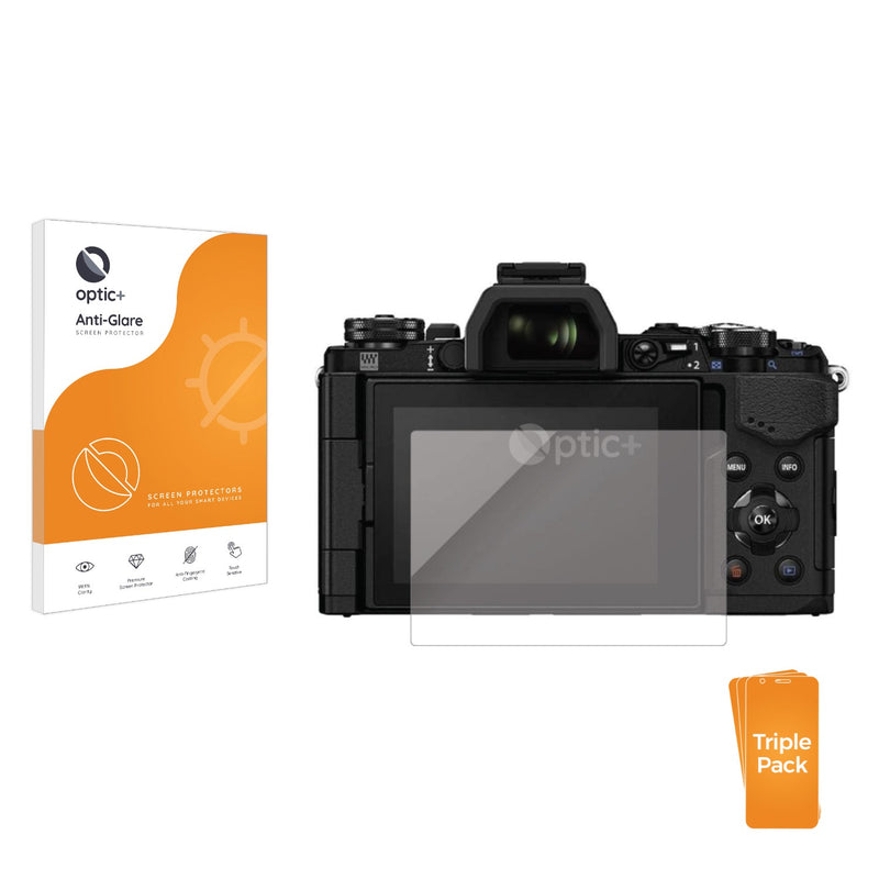 3pk Optic+ Anti-Glare Screen Protectors for Olympus OM-D E-M10 Mark II