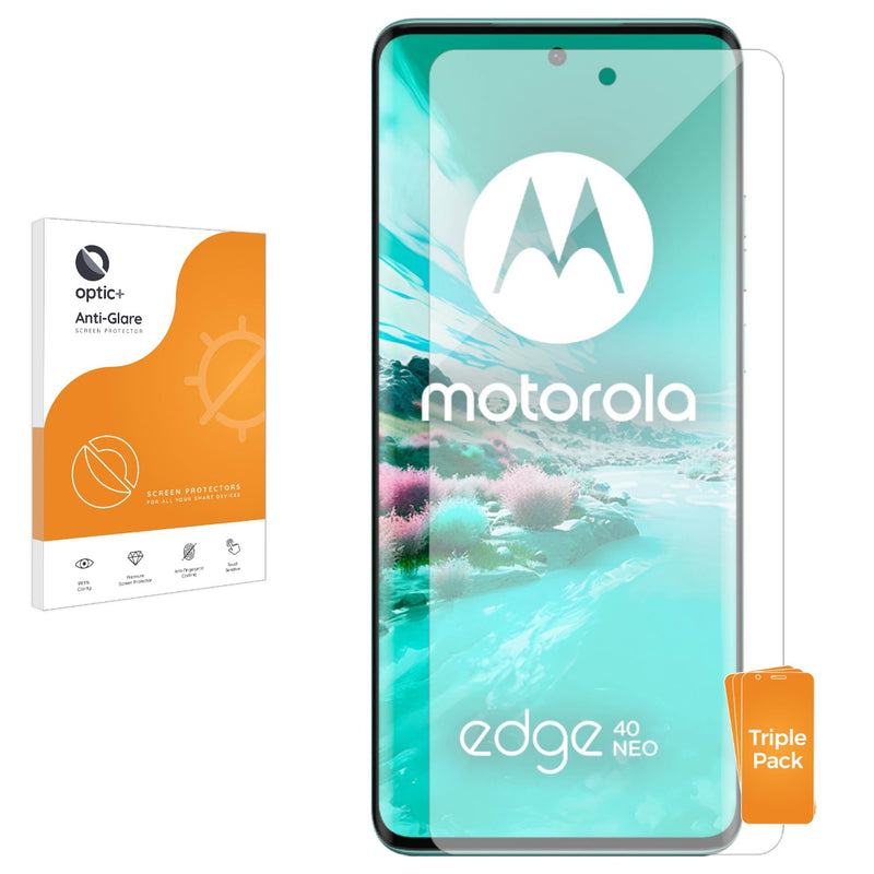 3pk Optic+ Anti-Glare Screen Protectors for Motorola Edge 40 Neo