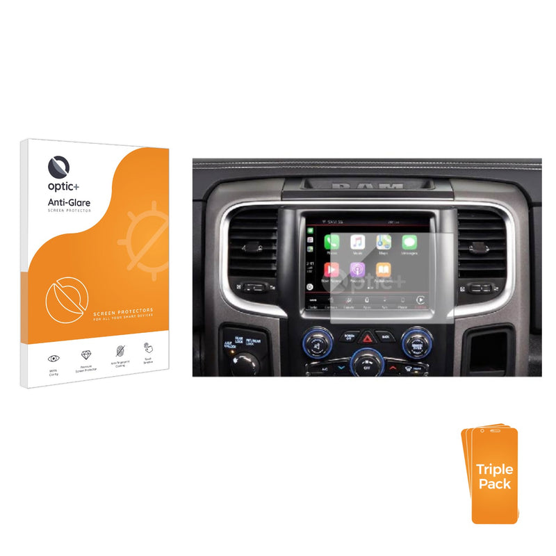 3pk Optic+ Anti-Glare Screen Protectors for Uconnect 8.4 (Ram 1500 / 2500 / 3500 / Chassis Cab)