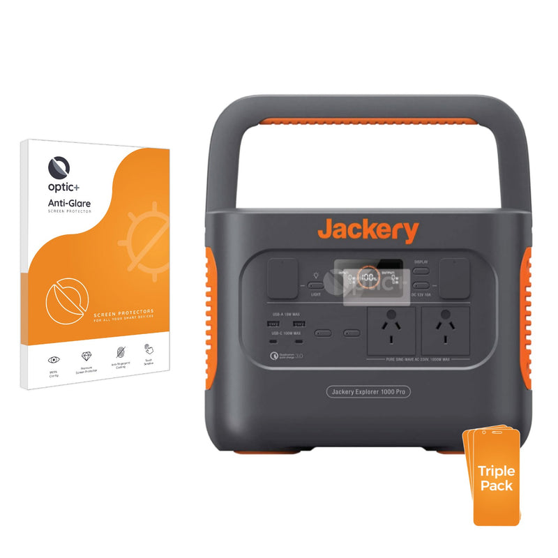 3pk Optic+ Anti-Glare Screen Protectors for Jackery Explorer 1000 Pro Portable Power Station