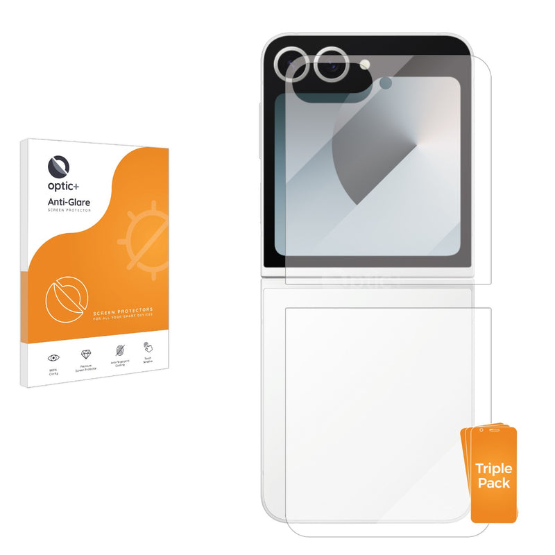 3pk Optic+ Anti-Glare Screen Protectors for Samsung Galaxy Z Flip6 (Outer Display)