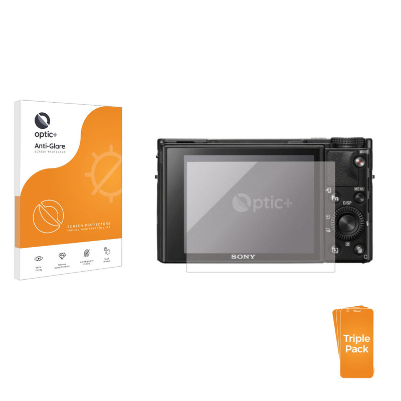 3pk Optic+ Anti-Glare Screen Protectors for Sony Cyber-Shot DSC-RX100 VII