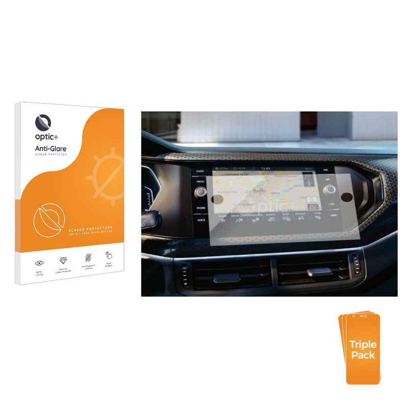 3pk Optic+ Anti-Glare Screen Protectors for Volkswagen T-Cross 2019 Discover Media 8