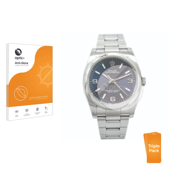 3pk Optic+ Anti-Glare Screen Protectors for Rolex Oyster Perpetual 36