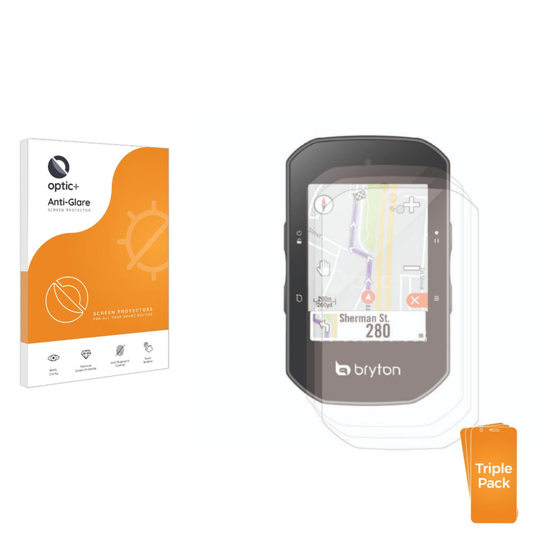 3-pack of Anti-Glare Screen Protectors for Bryton Rider 550