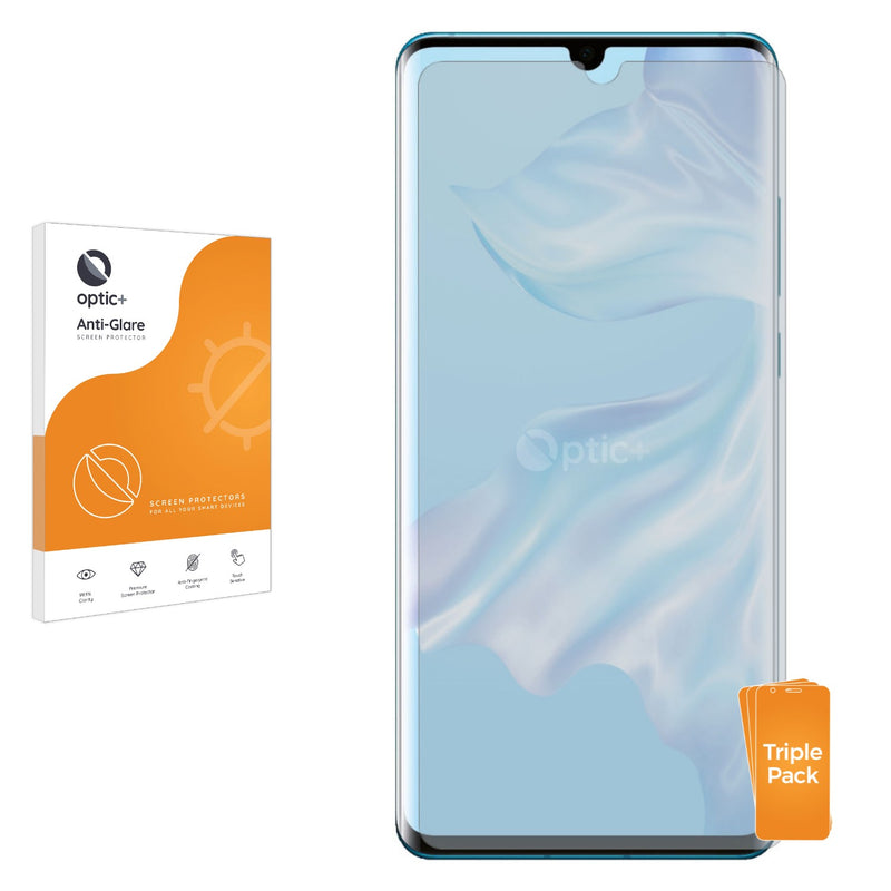 3pk Optic+ Anti-Glare Screen Protectors for Huawei P30 Pro New Edition