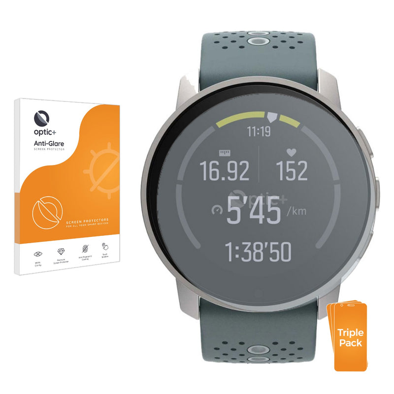 3pk Optic+ Anti-Glare Screen Protectors for Suunto 9 Peak