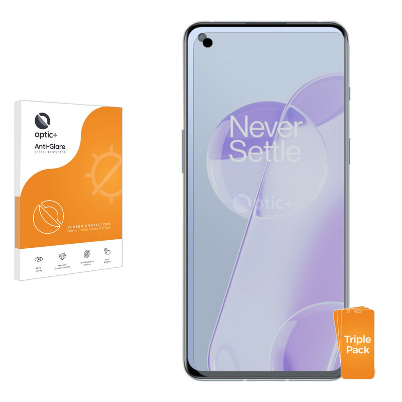 3pk Optic+ Anti-Glare Screen Protectors for OnePlus 9RT 5G