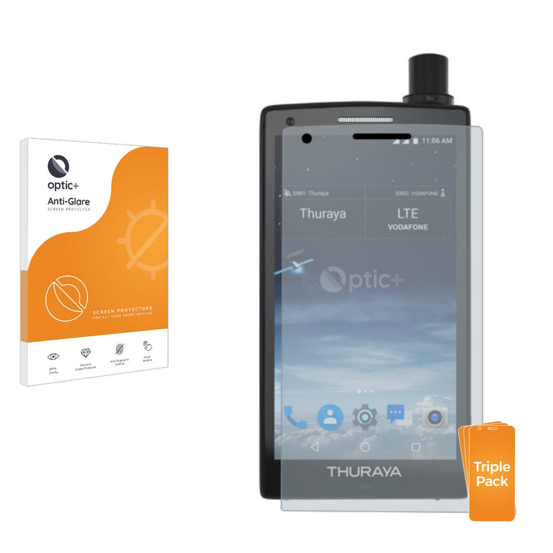 3pk Optic+ Anti-Glare Screen Protectors for Thuraya X5 Touch