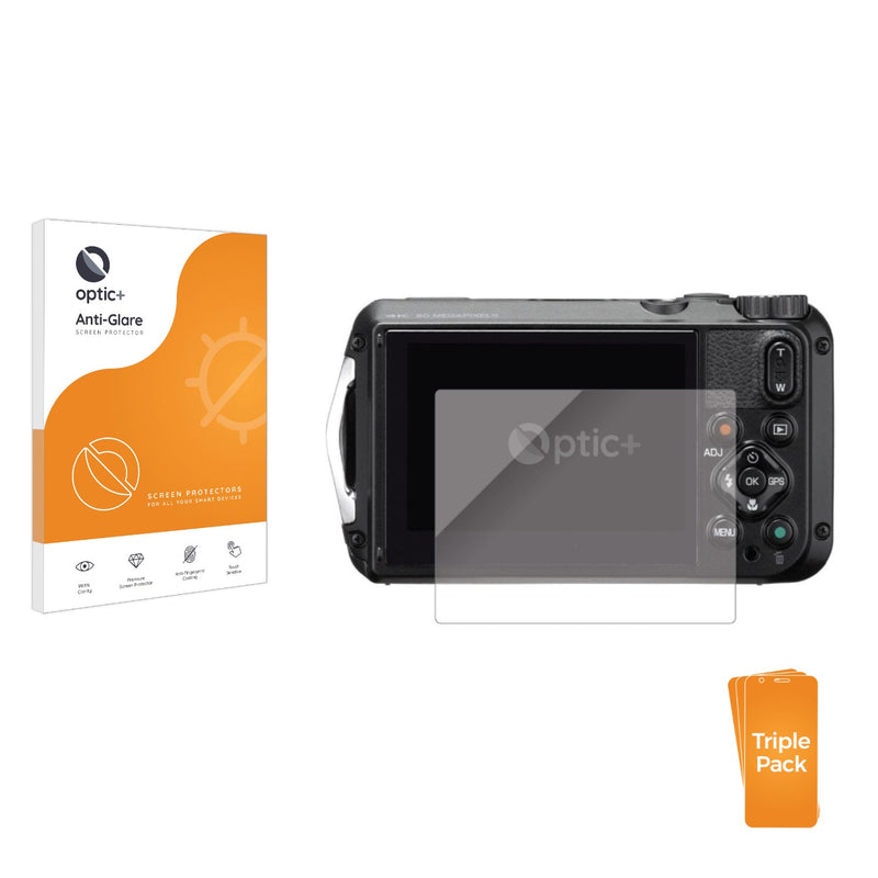 3pk Optic+ Anti-Glare Screen Protectors for Ricoh WG-6