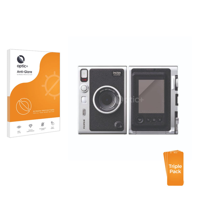 3pk Optic+ Anti-Glare Screen Protectors for Fujifilm Instax Mini Evo