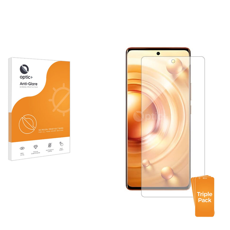 3pk Optic+ Anti-Glare Screen Protectors for Vivo X80 Pro