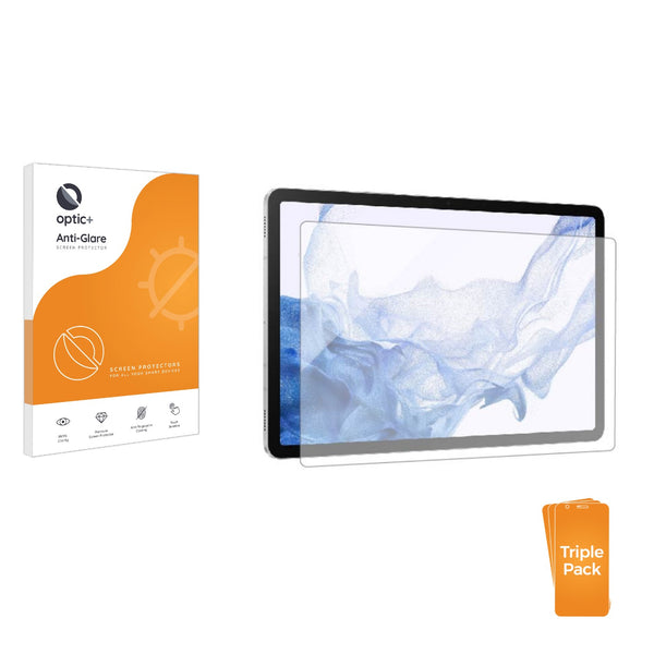 3pk Optic+ Anti-Glare Screen Protectors for Samsung Galaxy Tab S8 Plus WiFi