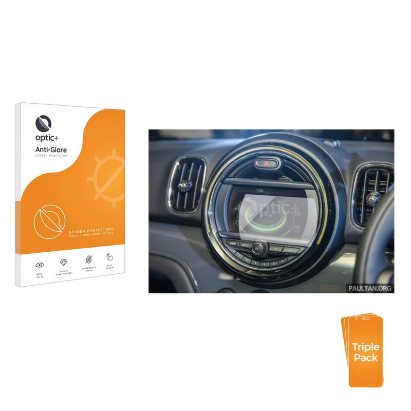 3pk Optic+ Anti-Glare Screen Protectors for Mini Countryman F60 6.5 2018