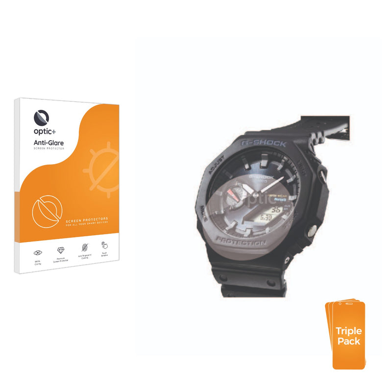 3pk Optic+ Anti-Glare Screen Protectors for Casio G-Shock GA-B2100