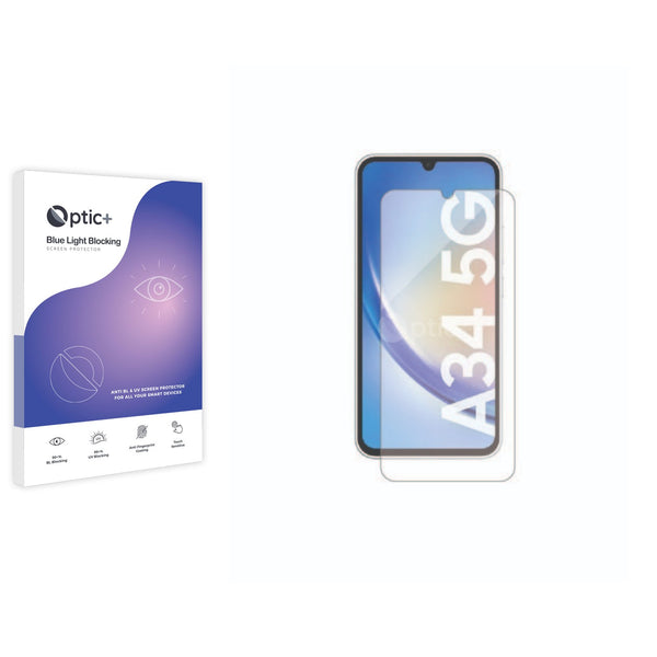 Optic+ Blue Light Blocking Screen Protector for Samsung Galaxy A34 5G