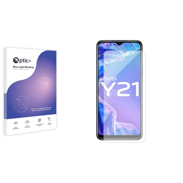 Optic+ Blue Light Blocking Screen Protector for Vivo Y21e