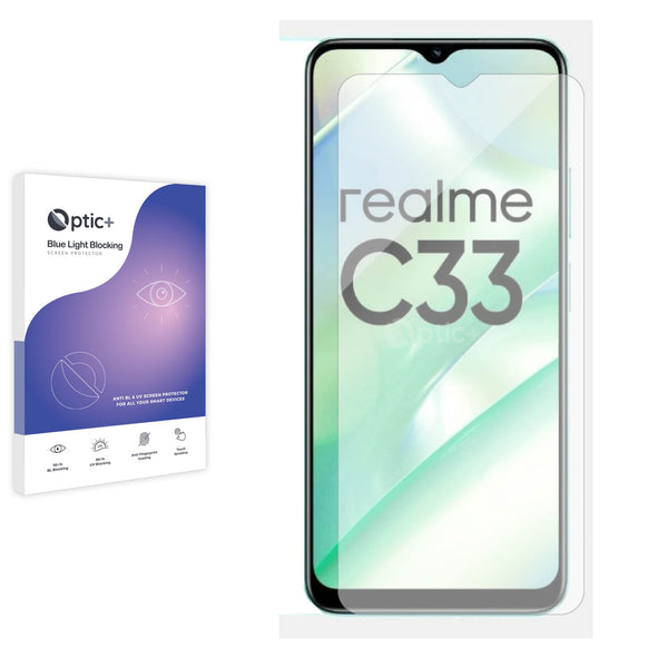 Optic+ Blue Light Blocking Screen Protector for realme C33 2023