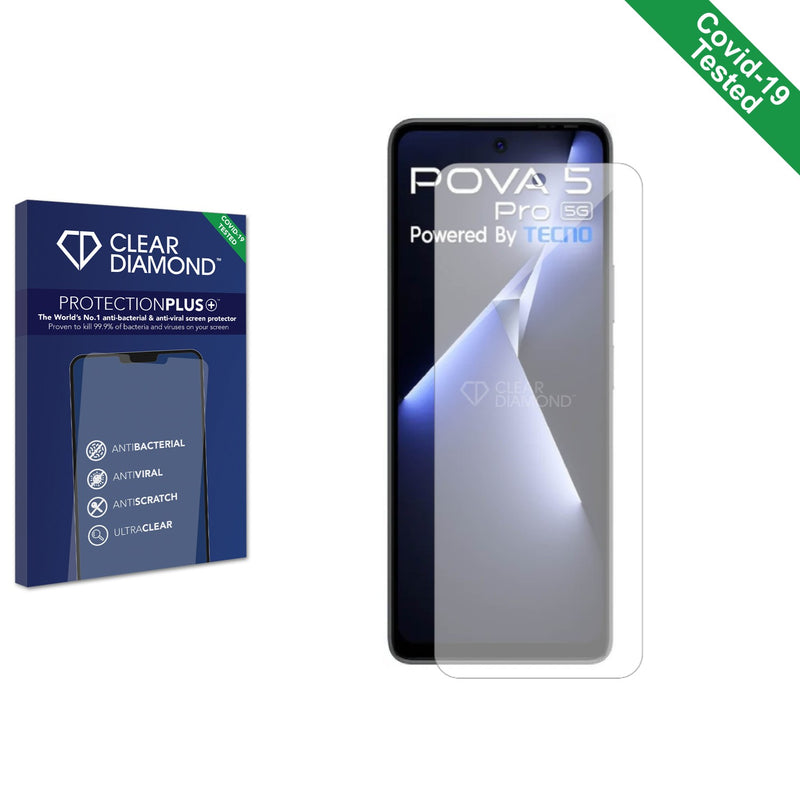 Clear Diamond Anti-viral Screen Protector for Tecno Pova 5