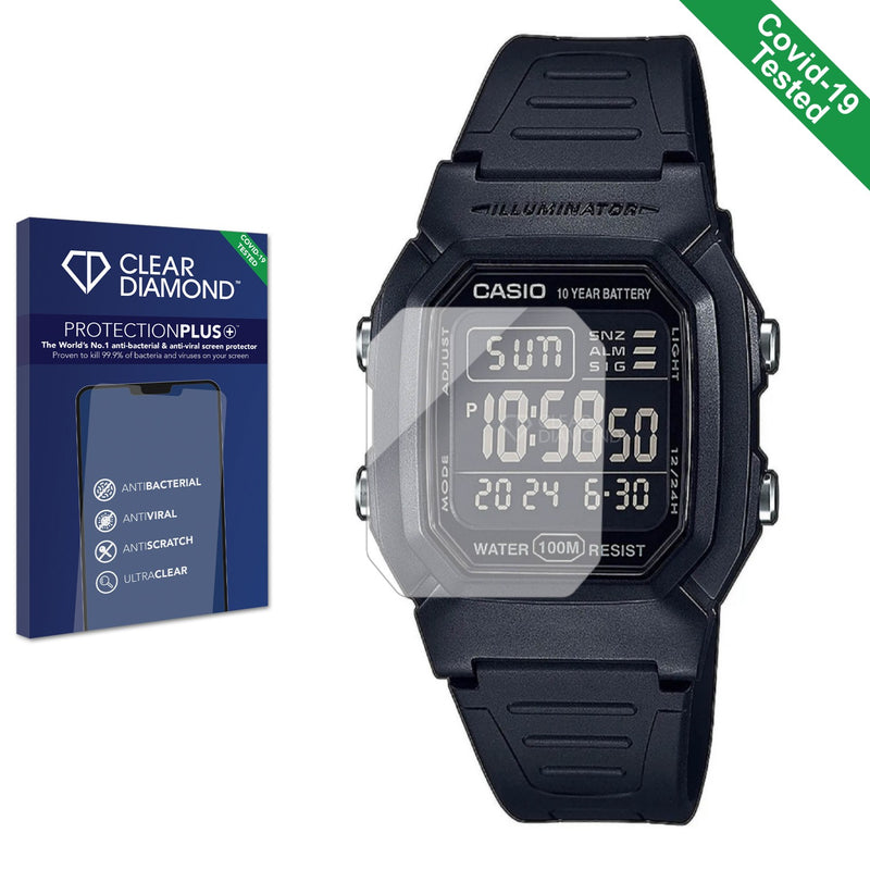 Clear Diamond Anti-viral Screen Protector for Casio Unisex W-800H-1BVES