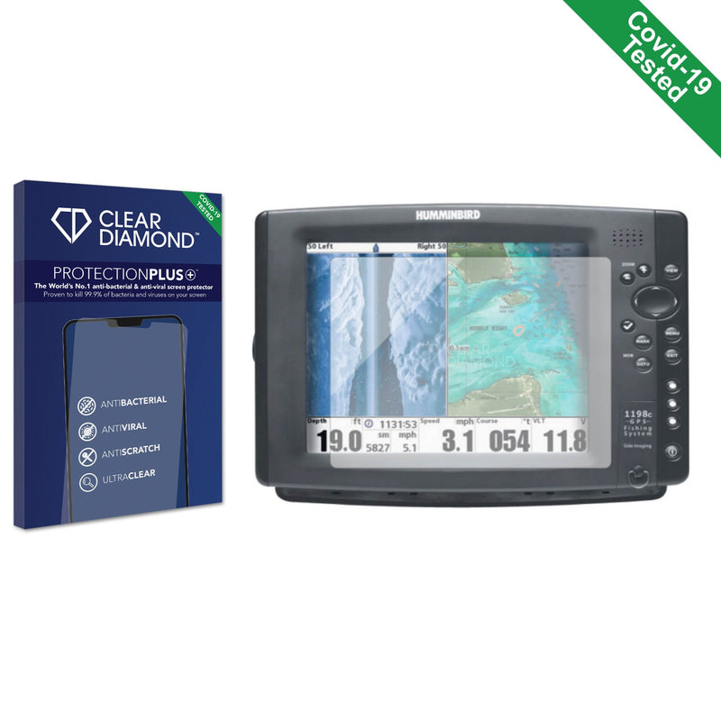 Clear Diamond Anti-viral Screen Protector for Humminbird 1198c SI