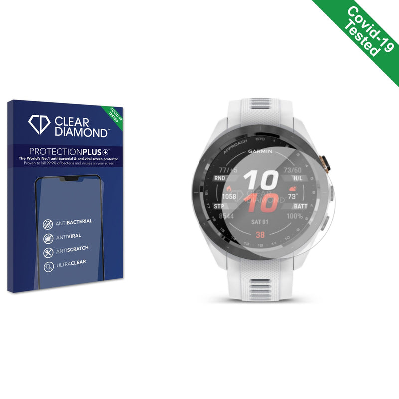 Clear Diamond Anti-viral Screen Protector for Garmin Approach S70 (42 mm)