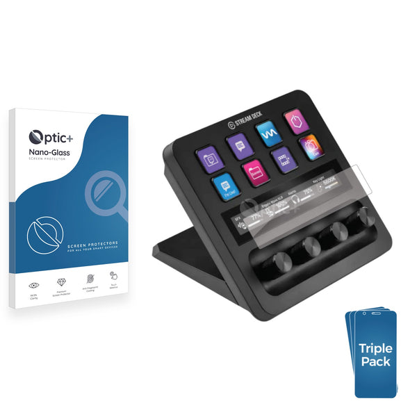 3pk Optic+ Nano Glass Screen Protectors for Elgato Stream Deck +