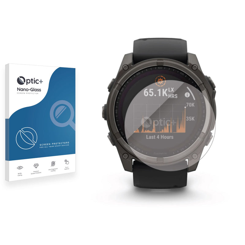 Optic+ Nano Glass Screen Protector for Garmin Fenix 8 Solar (51mm)