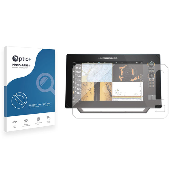 Optic+ Nano Glass Screen Protector for Humminbird Apex 13 MEGA SI+