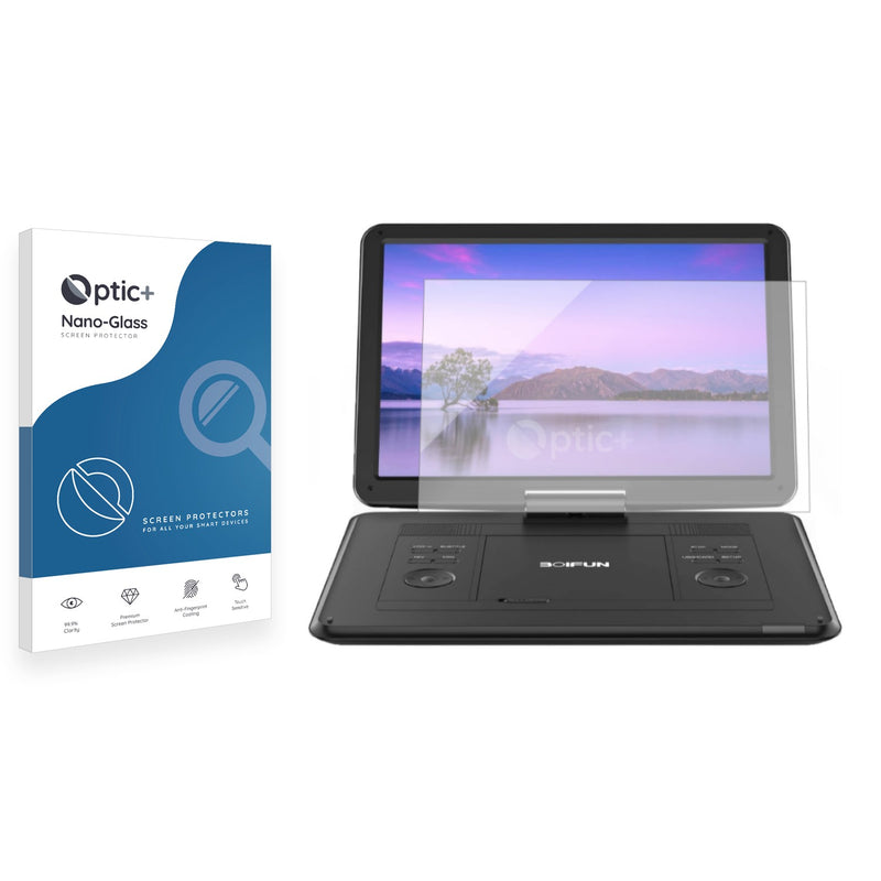 Optic+ Nano Glass Screen Protector for Boifun 17.5  portable DVD Player