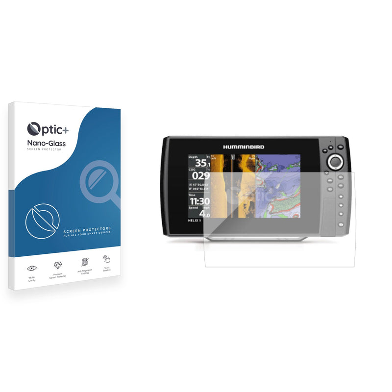 Optic+ Nano Glass Screen Protector for Humminbird Helix 9 CHIRP MSI+ GPS G4N