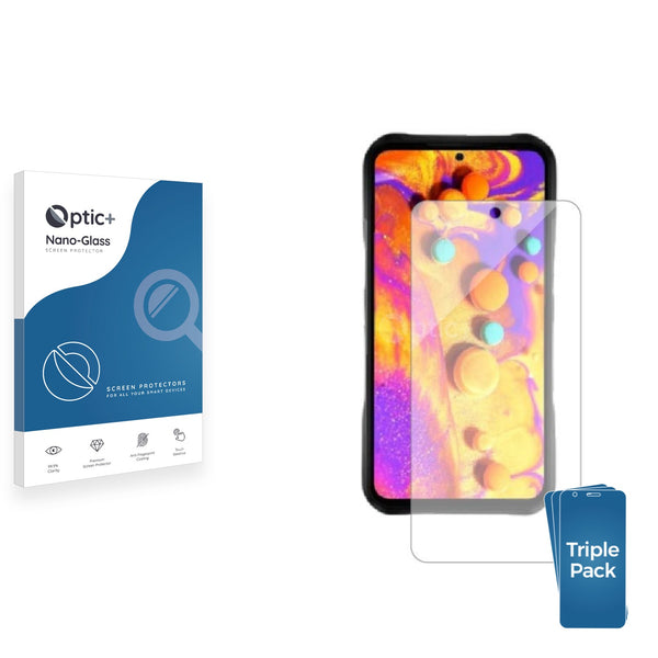 3pk Optic+ Nano Glass Screen Protectors for Doogee V20