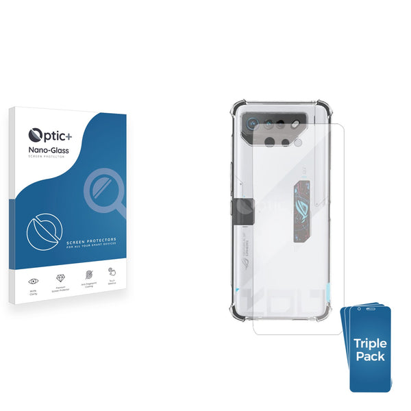 3pk Optic+ Nano Glass Rear Protectors for Asus ROG Phone 7 Ultimate