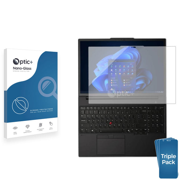 3pk Optic+ Nano Glass Screen Protectors for Lenovo ThinkPad P16s Gen 3