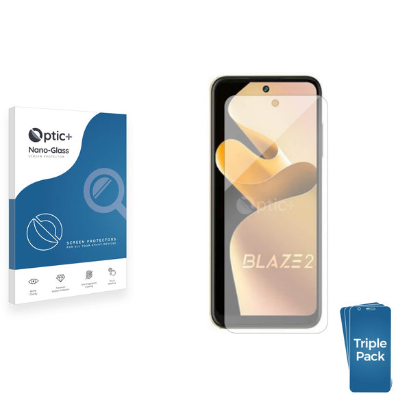 3pk Optic+ Nano Glass Screen Protectors for Lava Blaze 2 5G