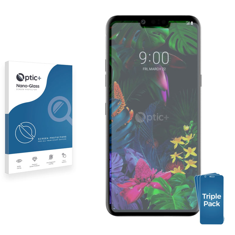 3pk Optic+ Nano Glass Screen Protectors for LG G8 ThinQ