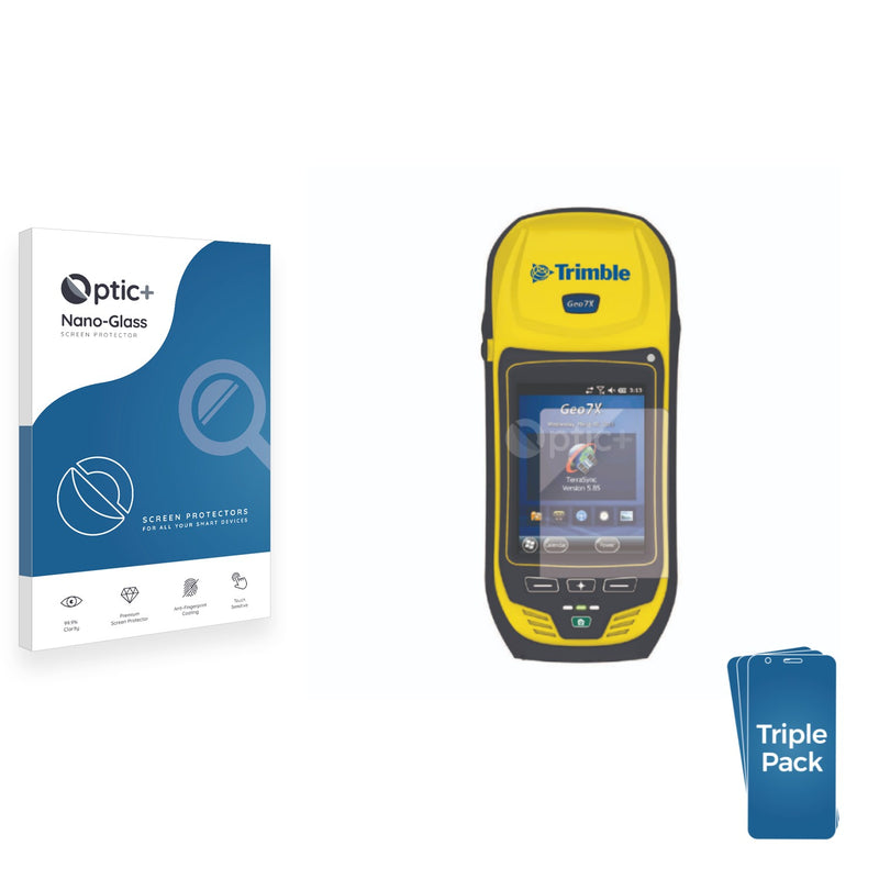 3pk Optic+ Nano Glass Screen Protectors for Trimble Geo 7X