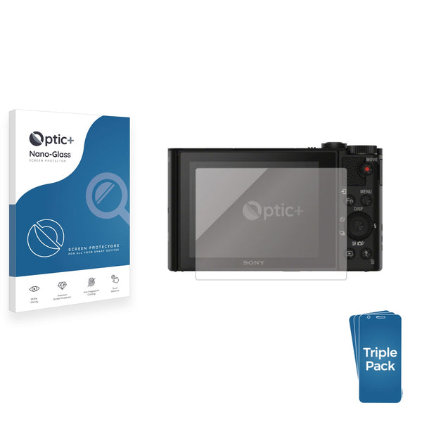 3pk Optic+ Nano Glass Screen Protectors for Sony Cyber-Shot DSC-WX500