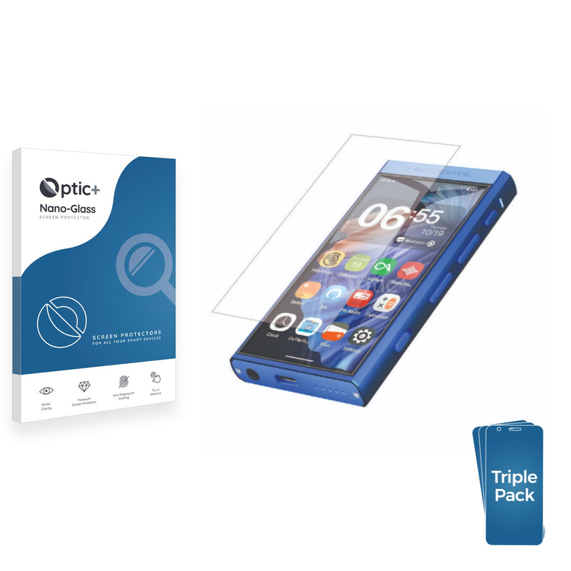 3pk Optic+ Nano Glass Screen Protectors for Hiby M300