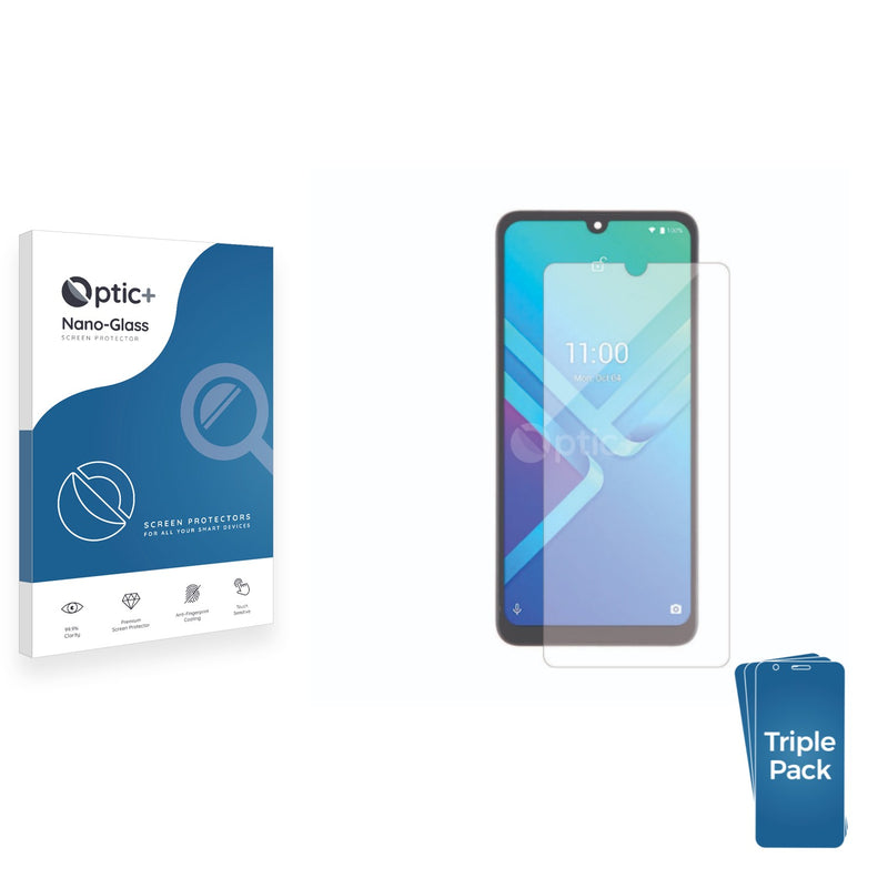 3pk Optic+ Nano Glass Screen Protectors for Wiko Y82