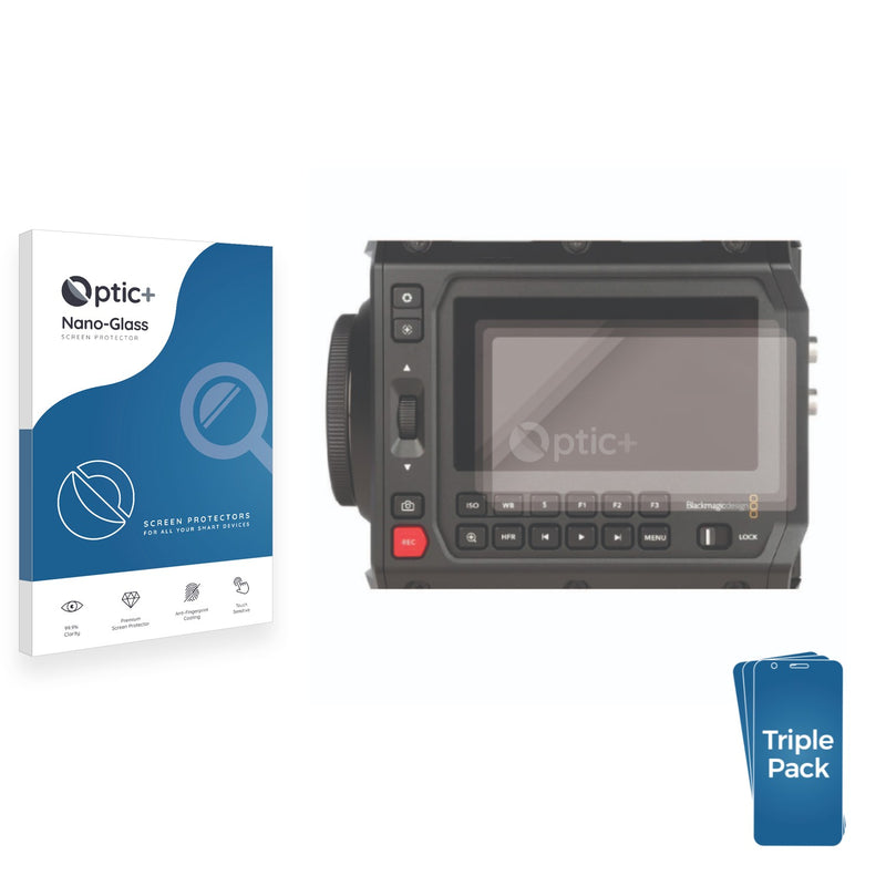 3-pack of Nano Glass screen protectors for Blackmagic Design Pyxis 6K Monitor