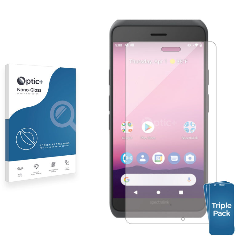 3pk Optic+ Nano Glass Screen Protectors for Spectralink Versity 95 Series